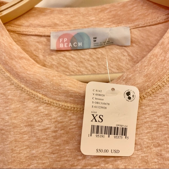 FREE PEOPLE Peach Shawna Short Sleeves Tee T-Shirt Tunic Dress - Picture 9 of 11